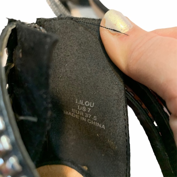 Just Fab Lilou black studded pointy toe heels women’s 7 - Picture 7 of 10